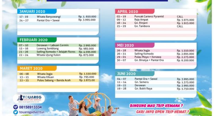 JADWAL OPEN TRIP - Touareg Adventure Services